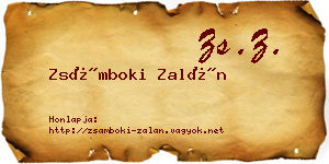 Zsámboki Zalán névjegykártya